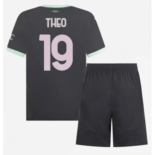 Fotbalové Dres AC Milan Theo Hernandez #19 Dětské Alternativní 2024-25 Krátký Rukáv (+ trenýrky)